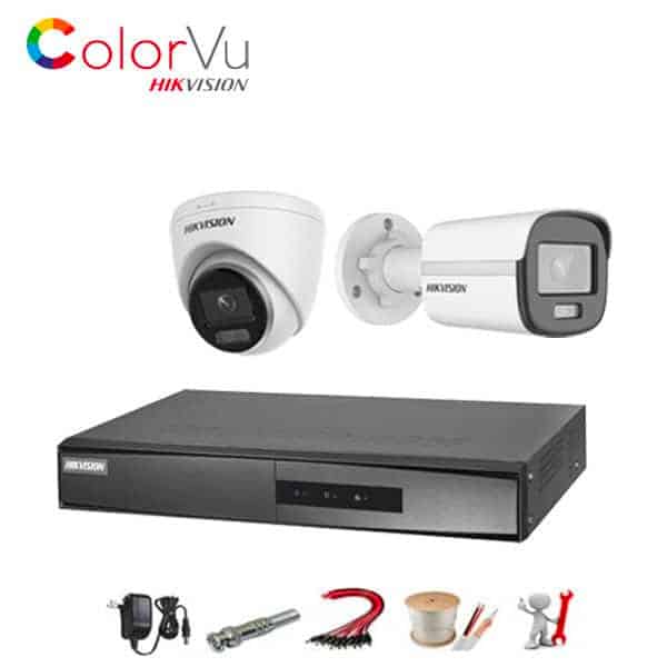 Trọn Bộ 2 Camera Hikvision IP 2MP ĐÊM CÓ MÀU