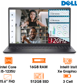Laptop Dell Vostro 15 3520 -  Gray - 15.6 FHD WVA 120Hz; i5-1235U; 16GB;  512GB SSD; WF5 + BT5.0; Polyc; Win11H+ OfficeHS21; 1Y IH KYHD (i5U165W11GRU)