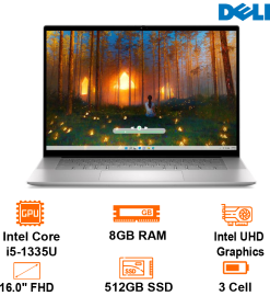 Laptop Dell Inspiron 16 5630 - Silver - 16 FHD+ WVA; Intel Core i5-1335U; 8GB; 512GB SSD; WF6+ BT5.2; Alu A,C; FG; Tenkeyless(TKL); Win11H+ OfficeHS21; 1Y IH (N5630-71020244)