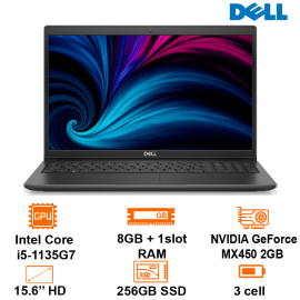 Laptop Dell Latitude 3520 - Black - 15.6 FHD; i5-1135G7; 8GB+ 1slot; 256GB SSD; VGA 2GB MX450; WF6+ BT5.1; Polyc; 3cell 41Whr; Dos; 1Y (L3520-71012511)