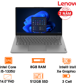 Laptop Lenovo V14 G4 -Iron Grey- 14" FHD IPS 300nits Anti-glare; Intel Core i5-1335U; 8GD4 3200; 512GB SSD;  WF5+ BT5.1+ Lan; PC-ABS; MIL-STD-810H; Dos; 2Y (V14-G4-IRU-83A0000MVN)