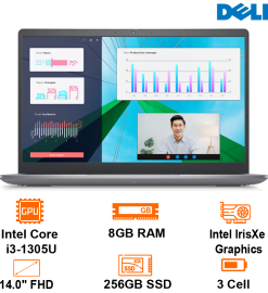 Laptop Dell Vostro 3430 -Titan Grey- 14 FHD WVA; Intel Core i3-1305U; 8GB; 256GB SSD; Polyc; WF5+ BT5.2+ Lan; Win11H+ OfficeHS21; 1Y IH (V3430-71015715)