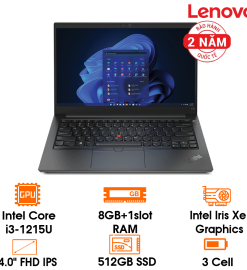 Laptop Lenovo Thinkpad E14 Gen 4 -Black- 14" FHD(1920x1200) IPS 300nits; Intel Core i3-1215U; 8GB 3200(8 on+ 1 slot); 512GB NVMe M.2 2242+ 1 M.2; WF6+BT5.1; Alu A;D; Dos ; 2Y (E14-G4-21E300DMVA)