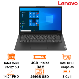 Laptop Lenovo V14 G3 - Black- 14" FHD IPS 300nits Anti-glare; Intel Core i3-1215U; 4GD4 3200+ 1 slot; 256GB SSD+ 1x 2.5" HDD + 1x M.2 SSD; WF5+ BT5.1; PC-ABS; MIL-STD-810H; Dos; 1Y (V14-G3-IAP-82TS0067VN)