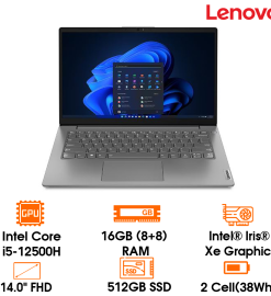 Laptop Lenovo V14 G4 IAH -Grey- 14" FHD IPS 300nits; Intel Core i5-12500H; 16GB 3200(8+8); 512GB SSD PCIe + 2.5 HDD; WF6e+ BT5.1+ Lan; Polyc; Dos; 1Y (V14-G4-83FR0017VN)