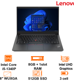 Laptop Lenovo Thinkpad E16 Gen 1 -Graphite Black- 16" WUXGA (1920x1200) IPS 300nits; Intel Core i5-1340P; 8GB on 3200+ 1slot; 512GB NVMe M.2 2242+ 1 M.2; WF6+BT5.1; Alu A;D; Dos ; 2Y PS(E16-G1-21JN0065VA)