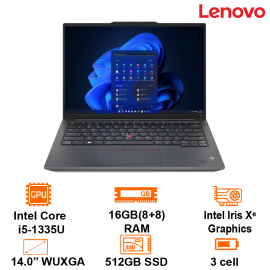Laptop Lenovo Thinkpad E14 Gen 5 -Black- 14" WUXGA (1920x1200) IPS 300nits; Intel Core i5-1335U; 16GB 3200(8 on+ 8); 512GB NVMe M.2 2242+ 1 M.2; WF6+BT5.1; Alu A;D; Dos ; 2Y (E14-G5-21JK0069VA)