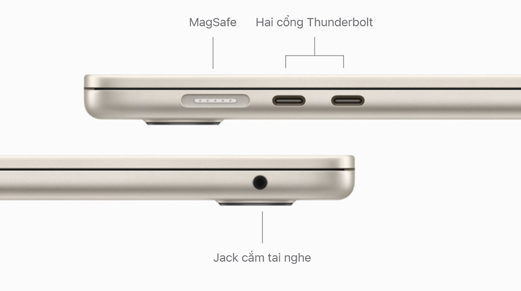 MacBook Air 15 inch M2 2023 512 GB - Cổng kết nối MacBook Air 15 inch M2 2023 512 GB - Cổng kết nối