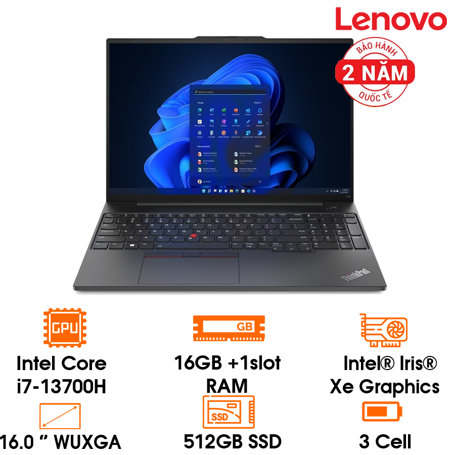 Laptop Lenovo Thinkpad E16 Gen 1 -Graphite Black Hải Phòng Laptop Lenovo Thinkpad E16 Gen 1 -Graphite Black