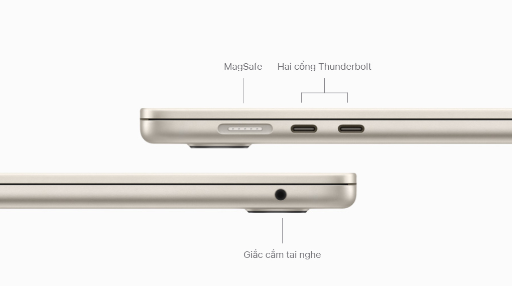 Đa dạng cổng kết nối - Apple MacBook Air 15 inch M2 2023