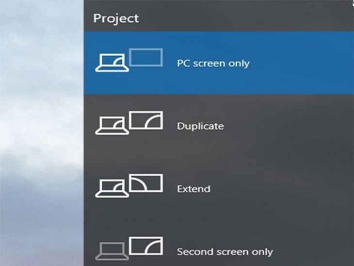 Bạn có thể thấy các chế độ hiển thị trên laptop như hình