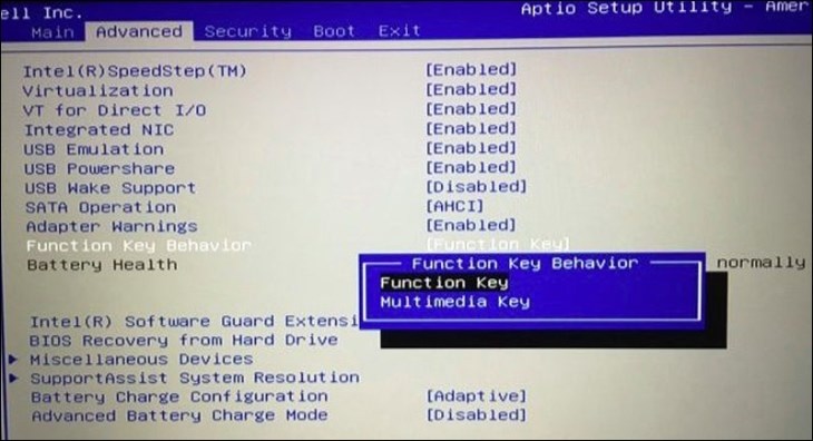 Bạn chọn key tương ứng với nhu cầu bật hoặc tắt phím Fn Bạn chọn key tương ứng với nhu cầu bật hoặc tắt phím Fn