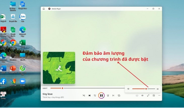 Bạn hãy kiểm tra âm lượng của chương trình do có nhiều chương trình có điều khiển âm lượng riêng Bạn hãy kiểm tra âm lượng của chương trình do có nhiều chương trình có điều khiển âm lượng riêng
