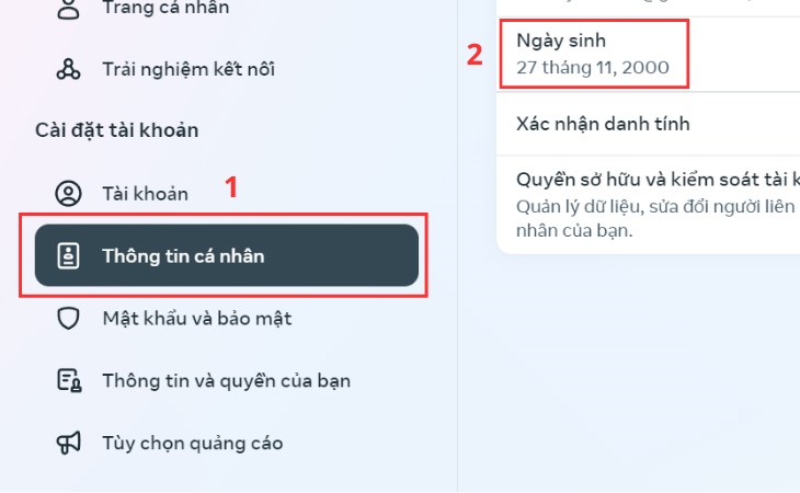 Bạn có thể chỉnh sửa ngày sinh của mình ở phần Thông tin cá nhân Bạn có thể chỉnh sửa ngày sinh của mình ở phần Thông tin cá nhân
