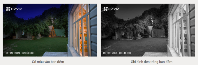 Chế độ ghi hình ban đêm của camera Ezviz BC1C. Ảnh: Ezviz