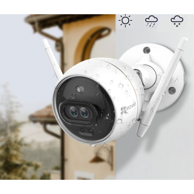 Camera ngoài trời C3X có thiết kế bền bỉ với chỉ số IP67. Ảnh: Ezviz