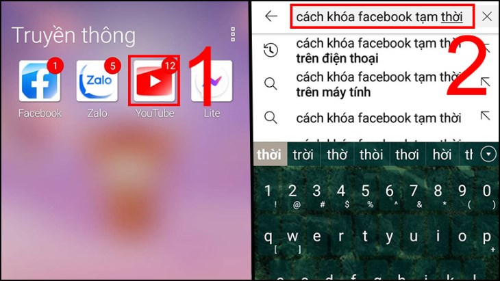 Mở YouTube và nhập từ khóa video vào thanh tìm kiếm