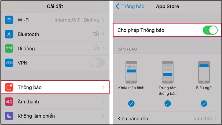 Tắt thông báo ứng dụng