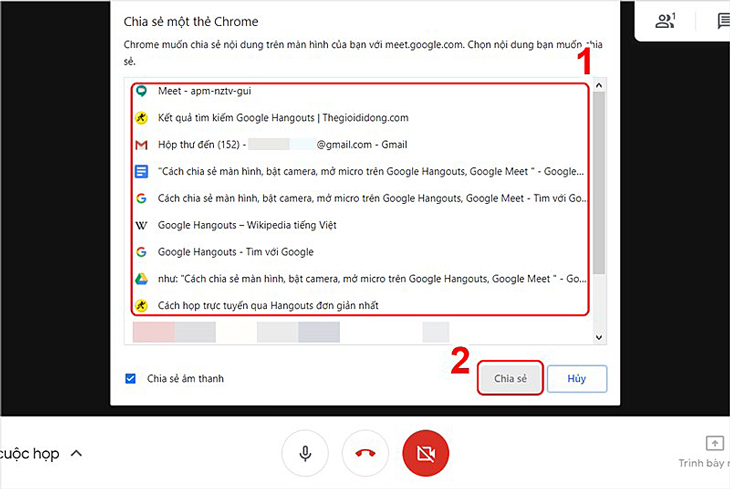 Bắt đầu chia sẻ các tab trong Google Chrome đang mở. Bắt đầu chia sẻ các tab trong Google Chrome đang mở.