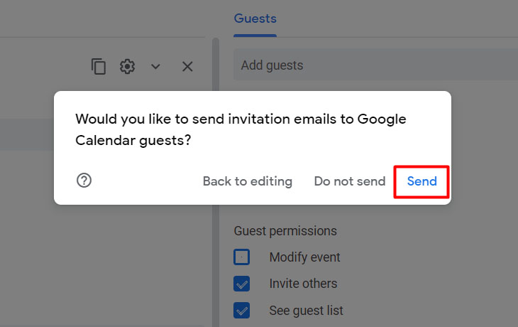 Nhấn Gửi (Send) để gửi lời mời đến thành viên khác Nhấn Gửi (Send) để gửi lời mời đến thành viên khác