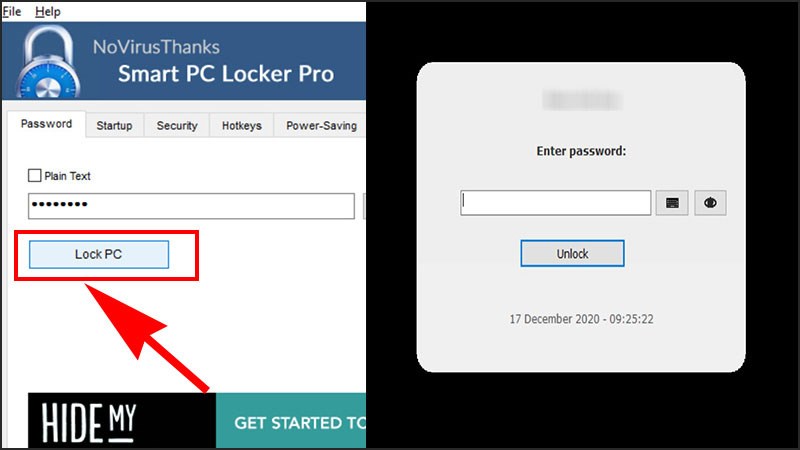 Bạn chọn Lock PC để khóa màn hình máy tính