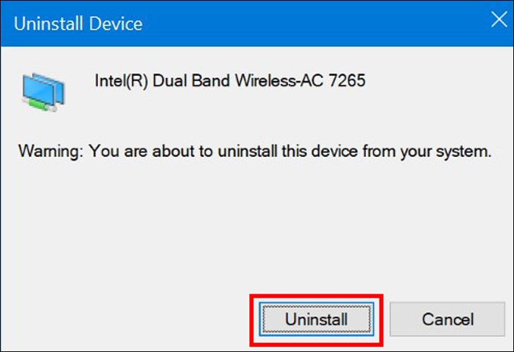 Khi cửa sổ Confirm Device Uninstall hiện ra, bạn nhấn chọn vào Uninstall. Khi cửa sổ Confirm Device Uninstall hiện ra, bạn nhấn chọn vào Uninstall.