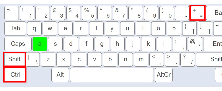 Sử dụng tổ hợp Ctrl + Shift + Dấu + trên bàn phím chính Sử dụng tổ hợp Ctrl + Shift + Dấu + trên bàn phím chính