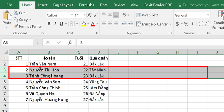 Chọn vị trí cần chèn thêm dòng và nhấn tổ hợp phím Shift + Space Chọn vị trí cần chèn thêm dòng và nhấn tổ hợp phím Shift + Space