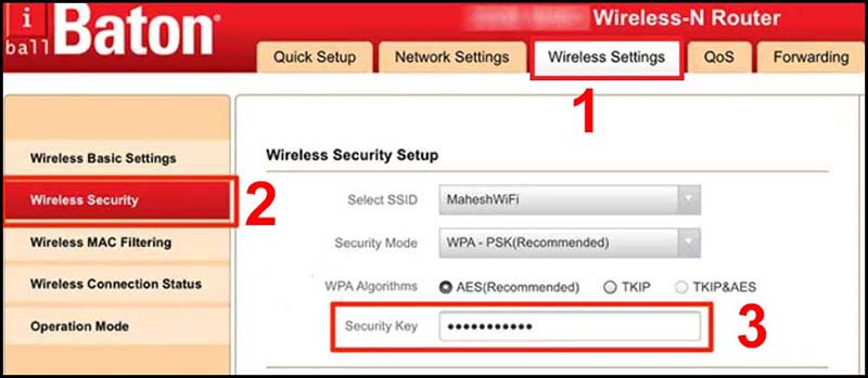Mật khẩu Wifi sẽ xuất hiện trong phần Security Keys