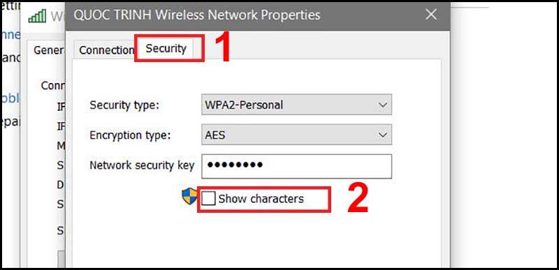 Bấm vào “Show Character” để xem mật khẩu Wifi ở phần này 