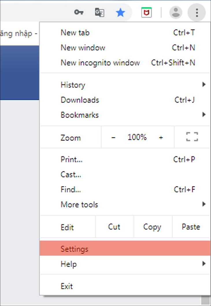 Bạn vào dấu ba chấm ở góc bên phải và chọn Settings (Cài đặt)