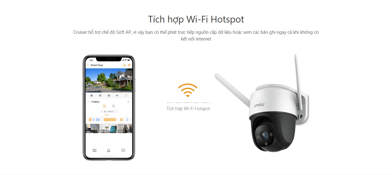 Camera IMOU IPC-S22FP/Wifi/Quét/Màu 24/7/Nhận diện con người/Zoom kỹ thuật số/Cuộc gọi 2 chiều