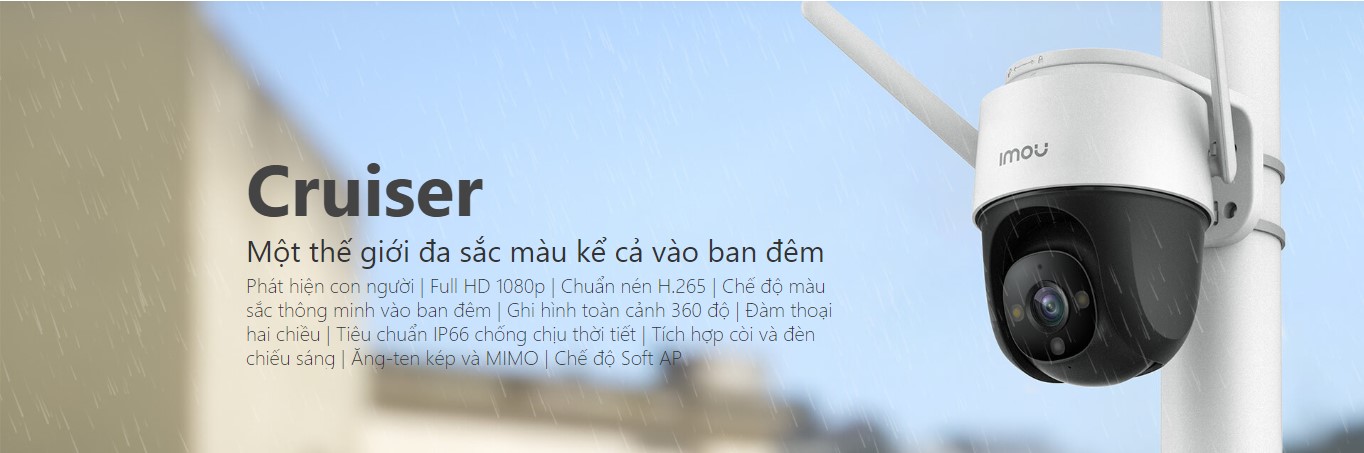 Camera IMOU IPC-S22FP/Wifi/Quét/Màu 24/7/Nhận diện con người/Zoom kỹ thuật số/Cuộc gọi 2 chiều 