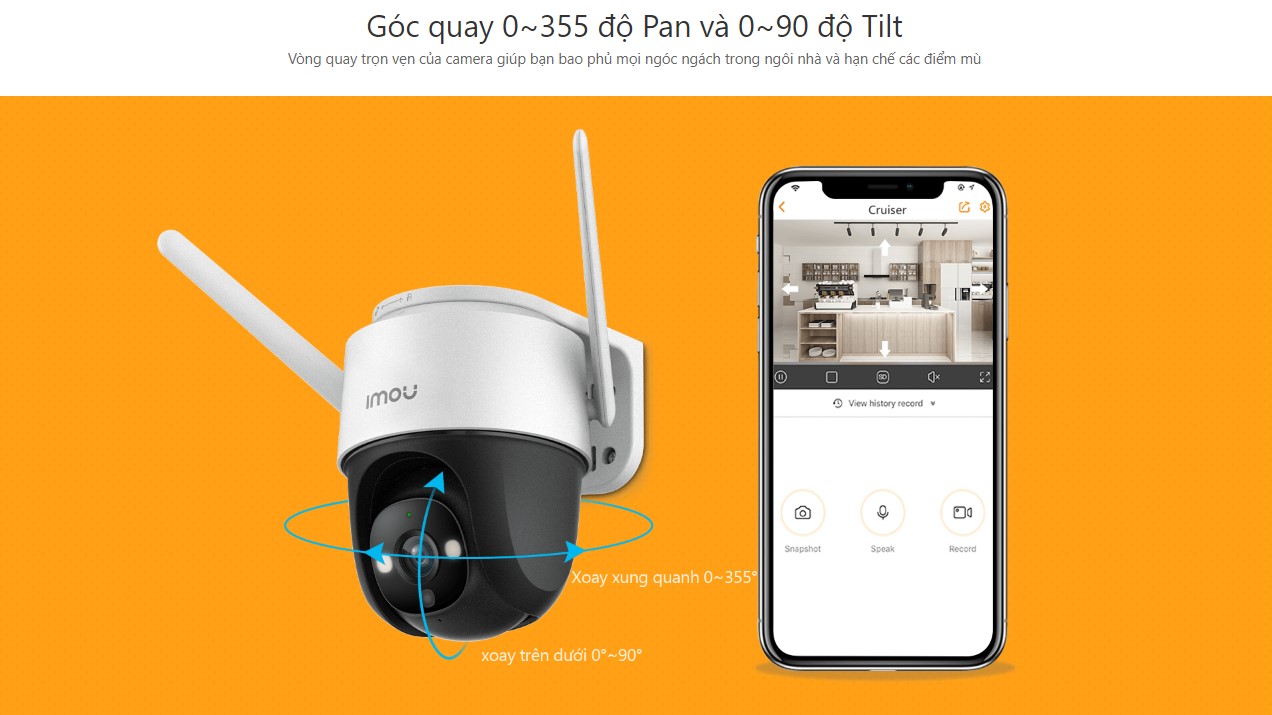 Camera IMOU IPC-S22FP/Wifi/Quét/Màu 24/7/Nhận diện con người/Zoom kỹ thuật số/Cuộc gọi 2 chiều 