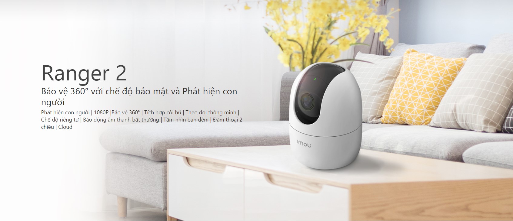 Camera IP Ranger IMOU IPC-A42P-D/B/4MP wifi trong nhà/xoay 360 độ/theo dõi chuyển động thông minh