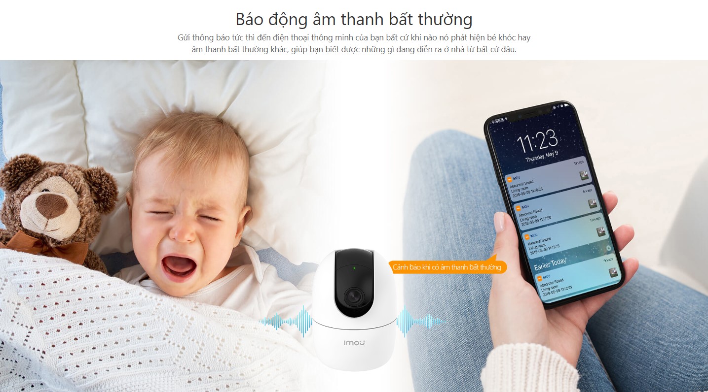 Camera IP Ranger IMOU IPC-A42P-D/B/4MP wifi trong nhà/xoay 360 độ/theo dõi chuyển động thông minh
