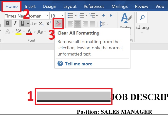 Xóa bỏ những dòng kẻ bằng lệnh Clear All Formatting Xóa bỏ những dòng kẻ bằng lệnh Clear All Formatting