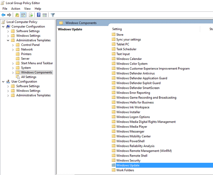 Giao diện Local Group Policy Giao diện Local Group Policy