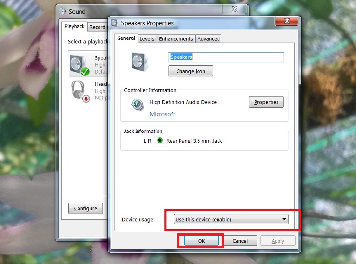 Bạn bấm chọn Use this Device (enable) rồi nhấn OK Bạn bấm chọn Use this Device (enable) rồi nhấn OK