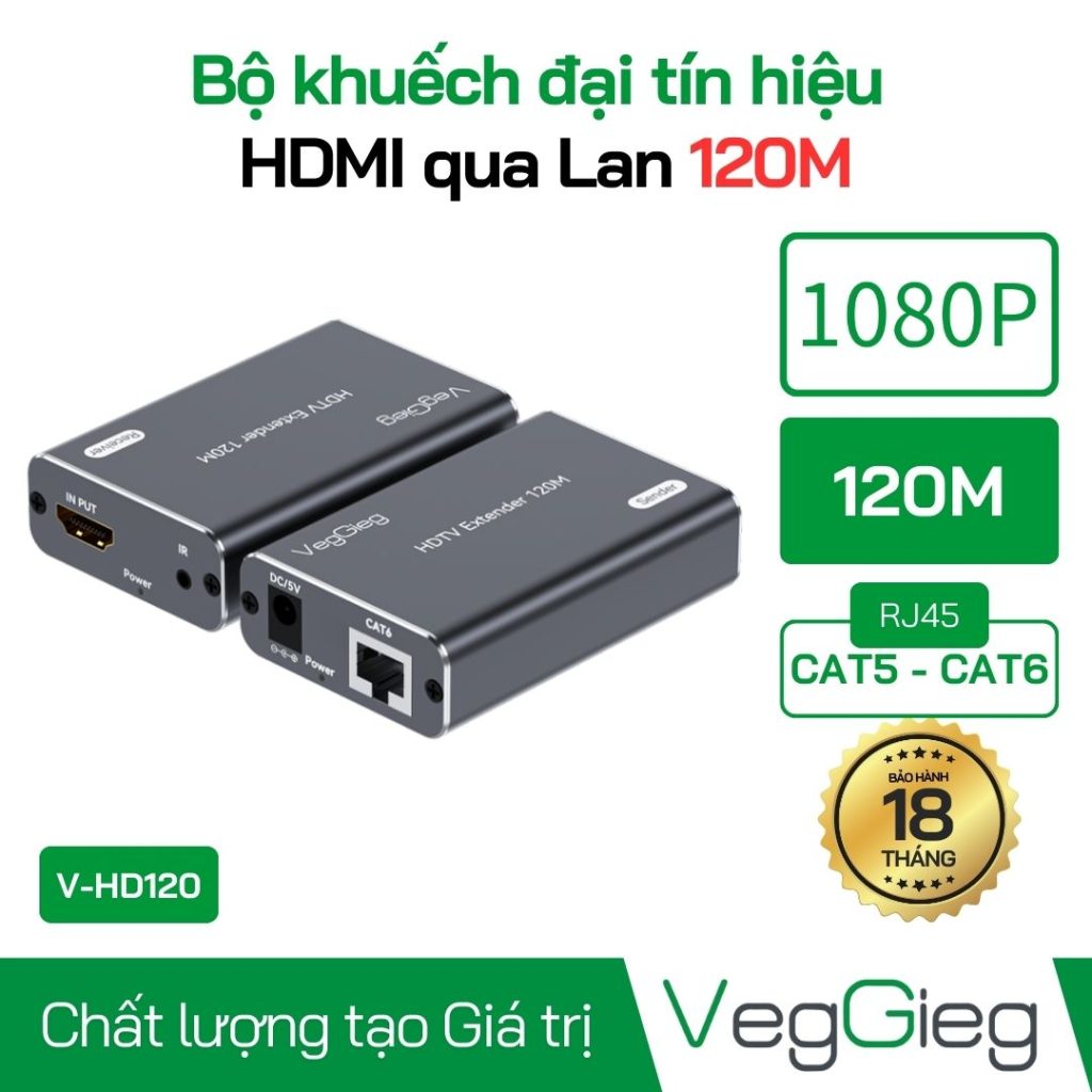 Bộ khuếch đại kéo dài tín hiệu HDMI qua lan 120M