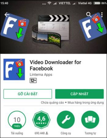 Đầu tiên bạn hãy tải ứng dụng Facebook Video Downloader về điện thoại Đầu tiên bạn hãy tải ứng dụng Facebook Video Downloader về điện thoại