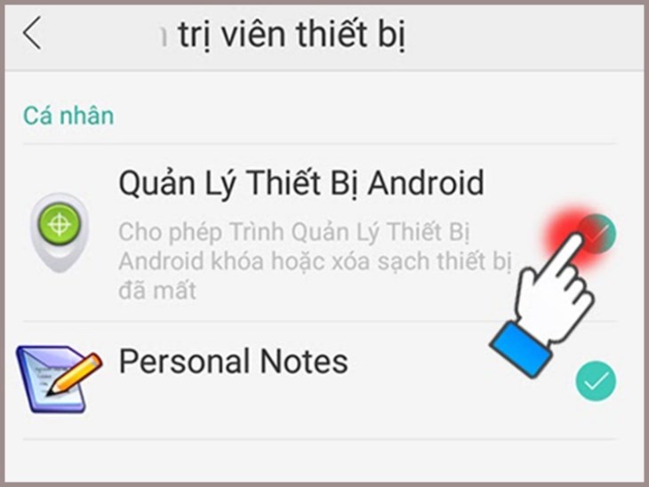 Chọn quản lý thiết bị Android