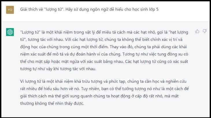 ChatGPT thậm chí có thể diễn giải dựa trên nhiều hoàn cảnh và độ tuổi của người dùng