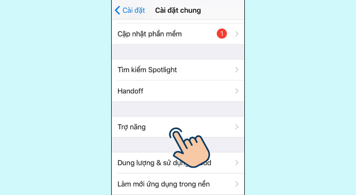 Nhấp vào khả năng truy cập Nhấp vào khả năng truy cập