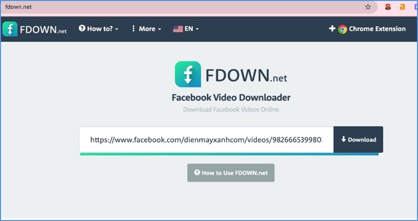 Sử dụng Fdown.net để tải video Facebook