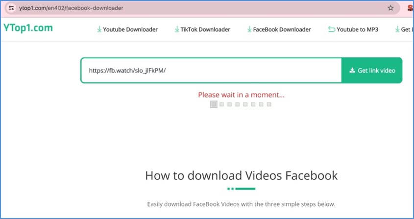 Dán link video vào ô URL trên web
